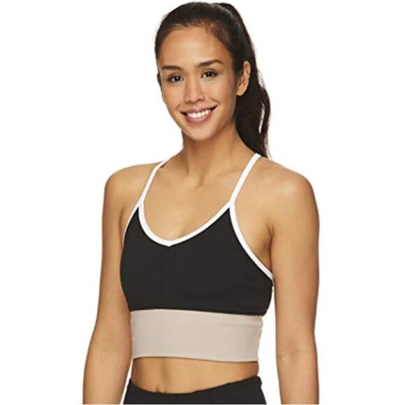 Gaiam (M) Strappy Wireless Sports Bra Med-Impact Racerback Workout Yoga Bralette - Picture 2 of 14